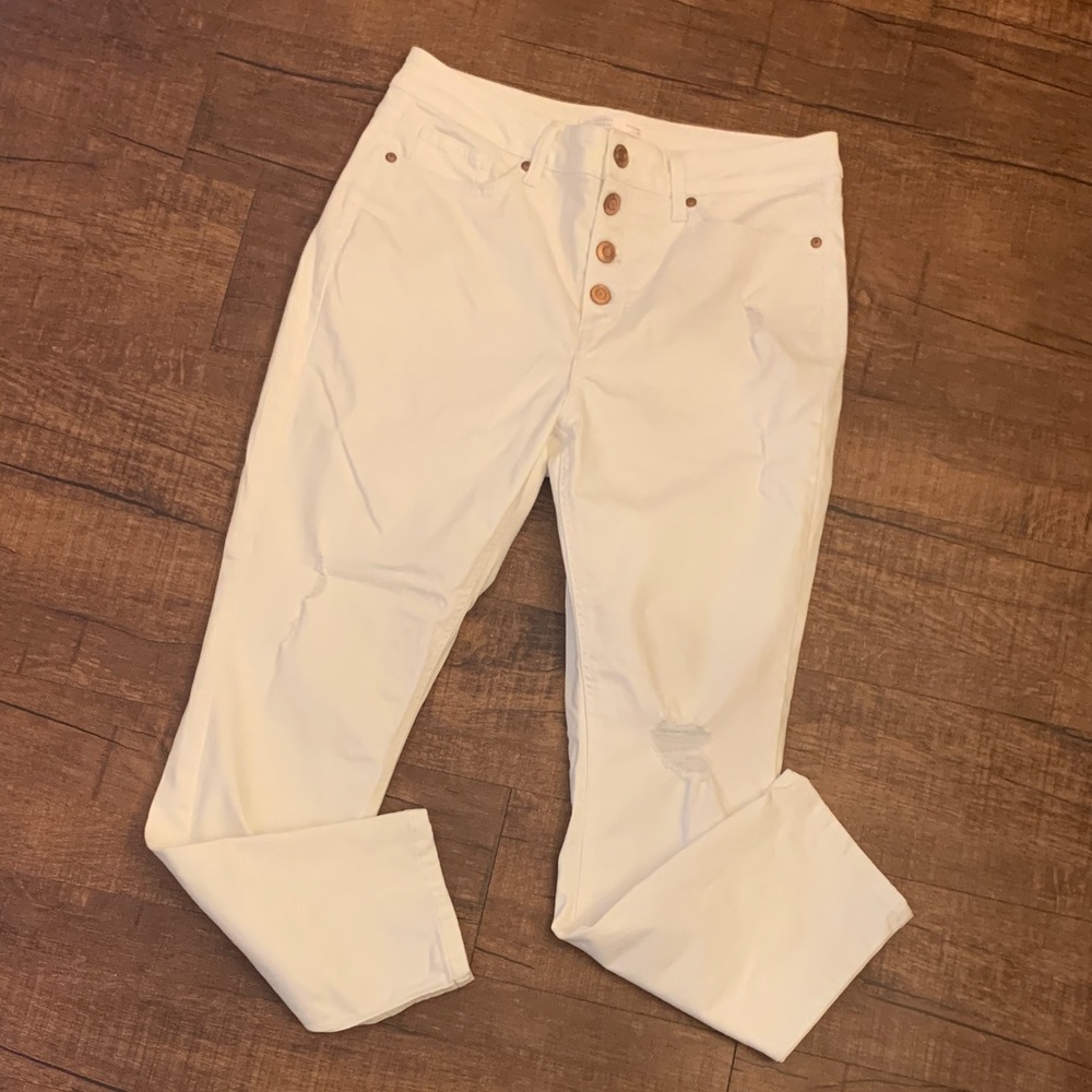LC white skinny ankle jeans